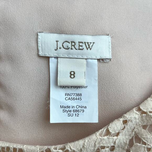 J.Crew Tiered Raindrop Lace Shift Dress Sleeveless in Cream, Size 8 - Picture 4 of 16